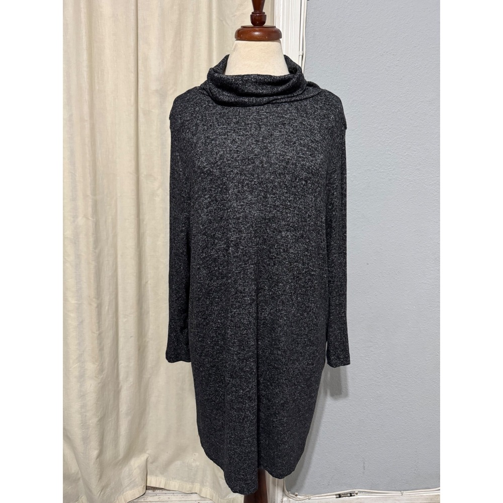 Old Navy Charcoal Heather Knit Cowl Neck Tunic Dress Women's XL TG Lightweight
